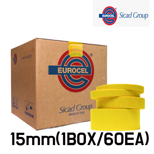유로셀 마스킹 테이프(노랑/15mm*40/BOX/60EA)